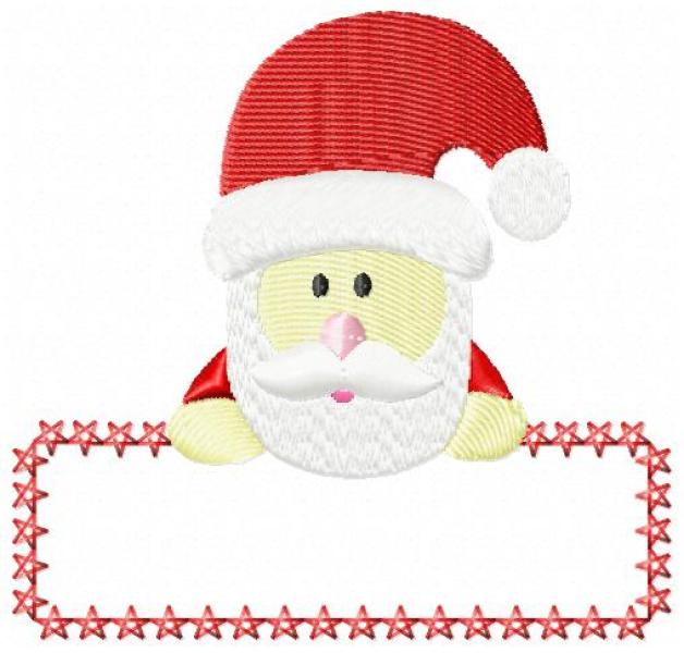 Weihnachtsmann / Nikolaus mit Schild Stickdatei für 10x10er Rahmen S801-11-1010